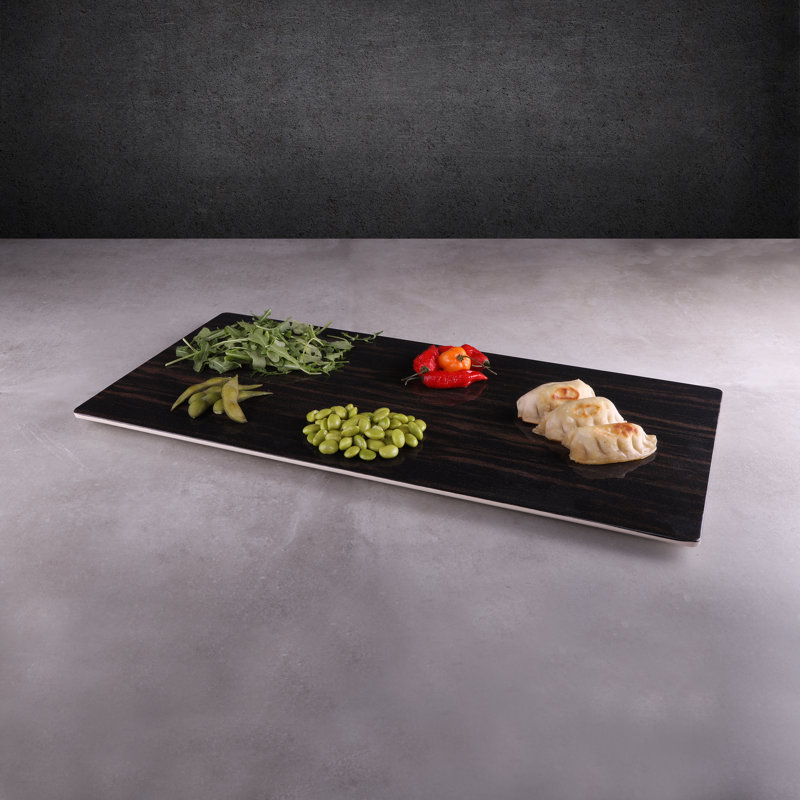 Elite Global Solutions Melamine Cheese Board, 0.63" H x 20" W x 10" D, Zebrawood