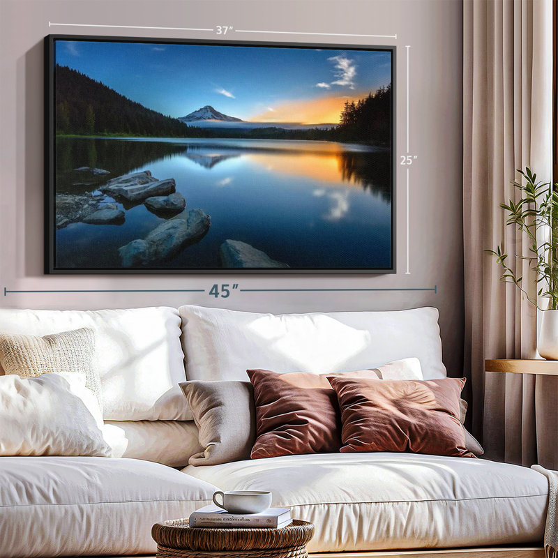 Trillium Lake Oregon Canvas Print, 25" H x 37" W