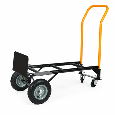Chariot manuel et plateforme 2 en 1, capacité de 330 lb, jaune