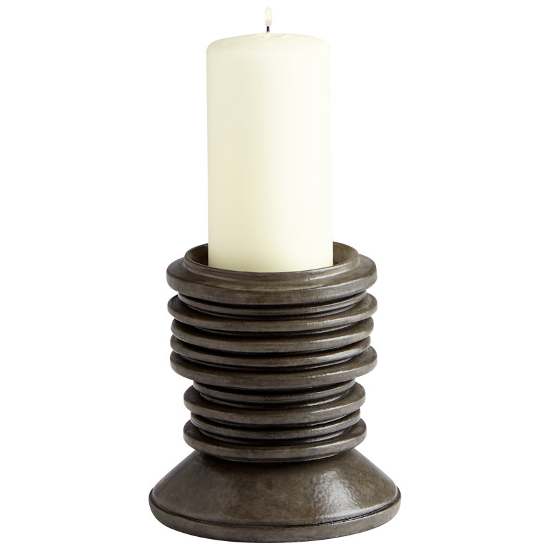 Provo Concrete / Cement Tabletop Candlestick, 6" H x 5.5" W x 5.5" D