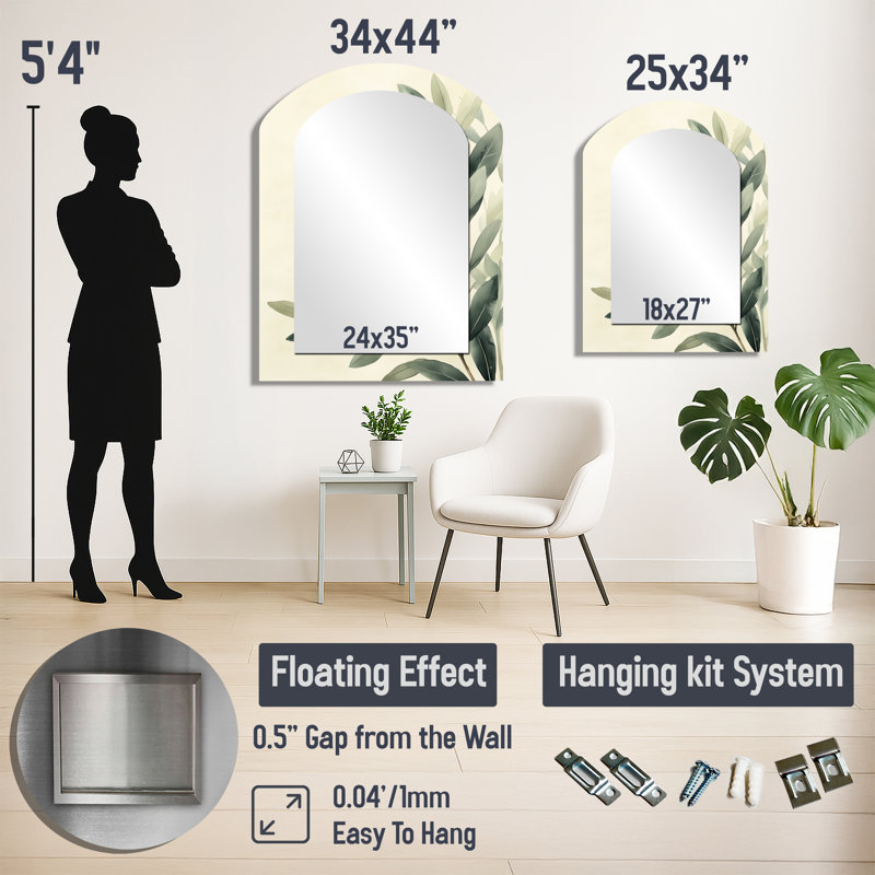 Miroir mural Botanical, 43" x 33"