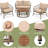 Patio Seating With Modern Earthy Design, Removable Cushions, Beige, Oval Wood Tabletop Oversized Areas, Beige , Table