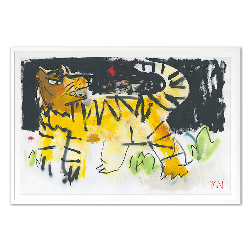 Kool Kats 7 Print by Ngo, PC, White Single Picture Framed, 34'' H x 50'' W