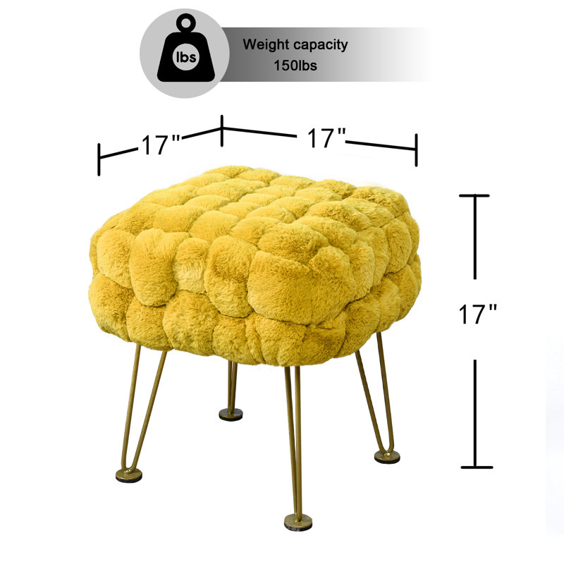 Repose-pieds Aislee, 100% polyester citron et cari
