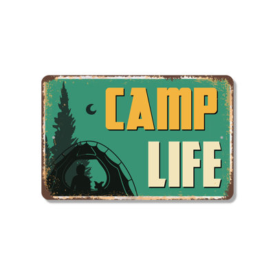 Camp Life (2 Pack) 8 Inch x 12 Inch Plastic Sign