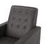 Fauteuil inclinable manuel Dupe, capitonnage capitonné gris foncé