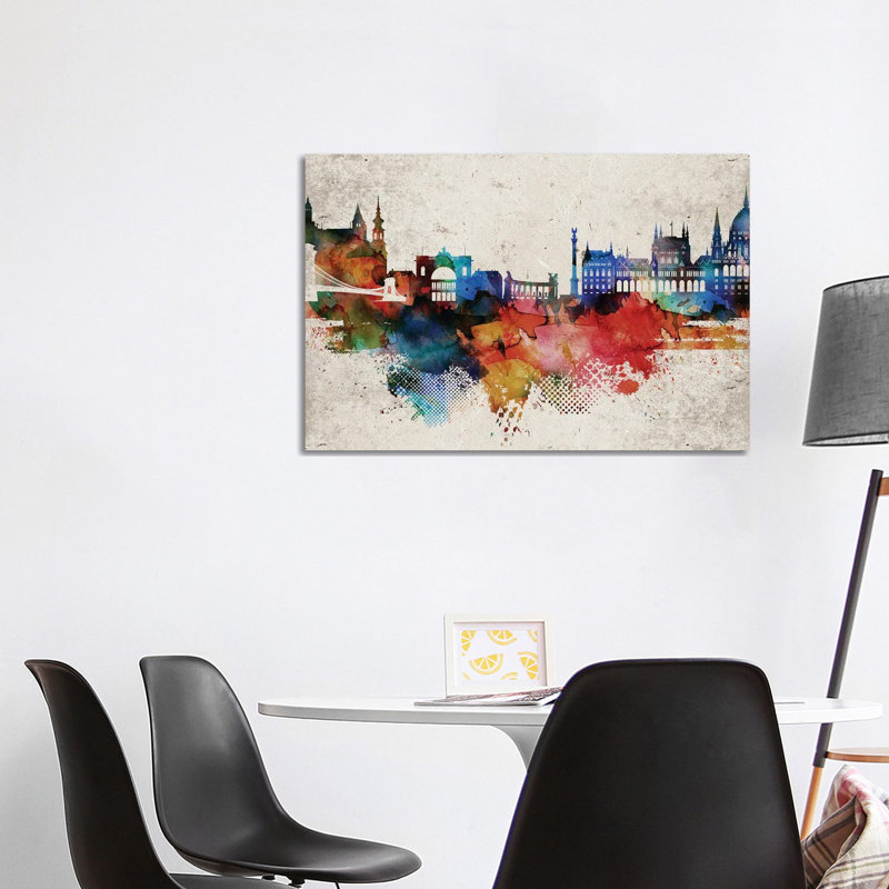 Budapest Abstract - Wrapped Canvas Print, 66.04 cm H x 45.72 cm W