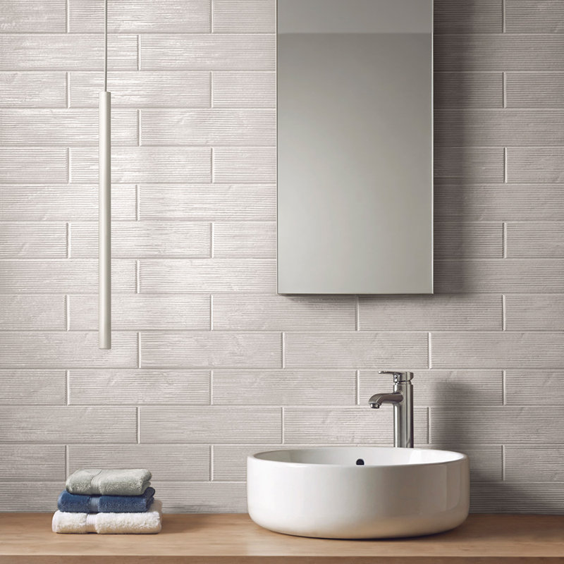 Reef 3X12 Porcelain Wall Tile, Light Gray