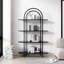 Étagère de rangement de luxe arquée sur pied, organisateur à plusieurs niveaux pour le salon et le vestibule, bibliothèque moderne minimaliste en fer-130131103-130131105
