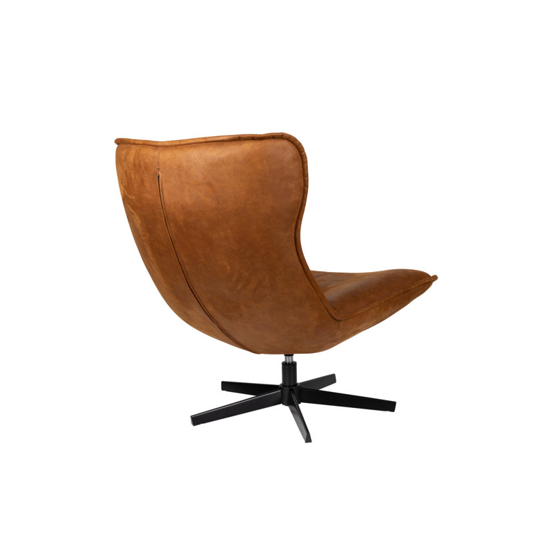 John Swivel Lounge Chair, Brown Polyester Blend
