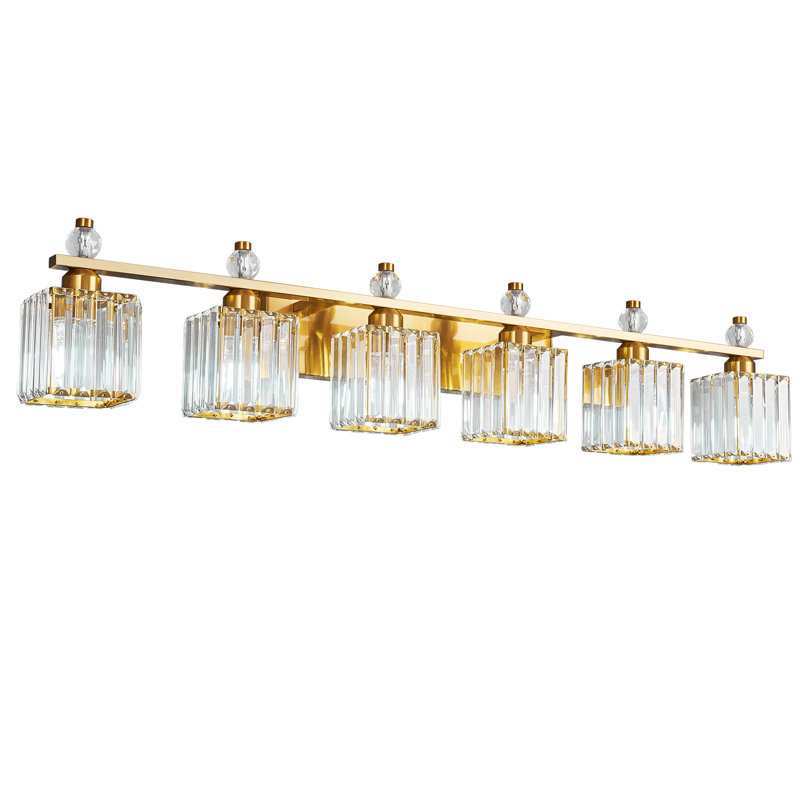 Luminaire de salle de bain Kyneisha, Doré, Six lumières