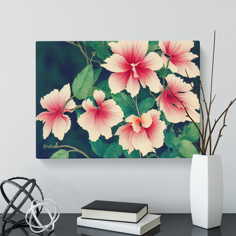 Delightful Watercolour Flowers - Wrapped Canvas Print, 35cm H x 50cm W x 3cm D