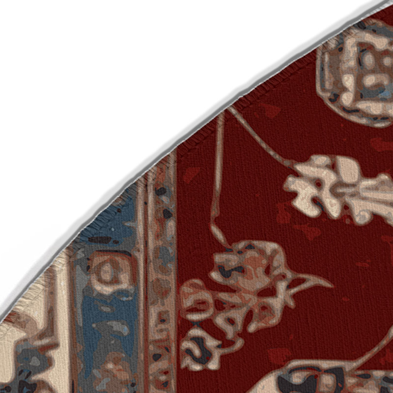 Tapis d'intérieur et d'extérieur brun Persian, Rond 5 pi