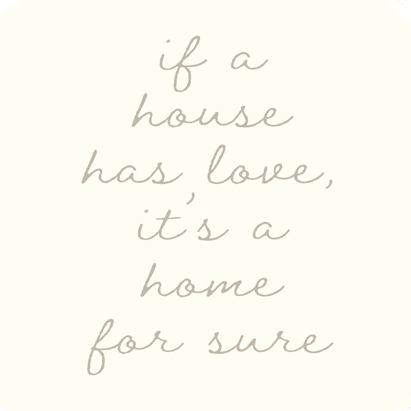 If a House Has Love par Inconnu, Toile encadrée noyer flottant, Pas de tapis, H 30 po x l 30 po