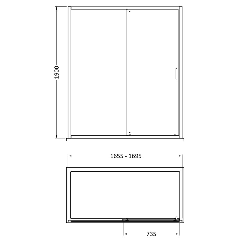 Rene 1900 x 1700mm Sliding Shower Door, Chrome