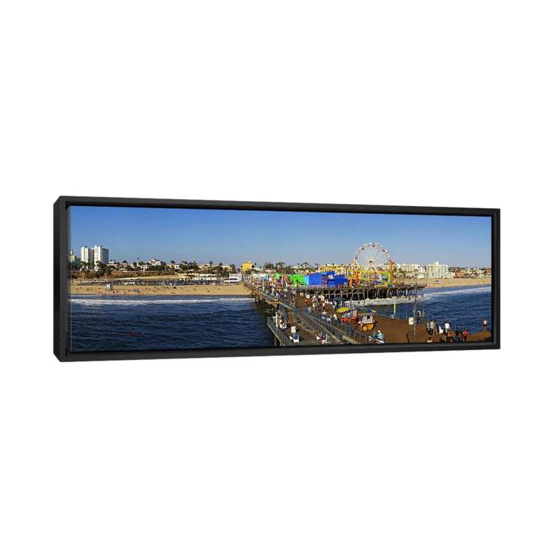 « santa monica pilier », reproduction de photo sur toile, H 20 po x l 60 po x P 1,5 po, Toile avec cadre noir