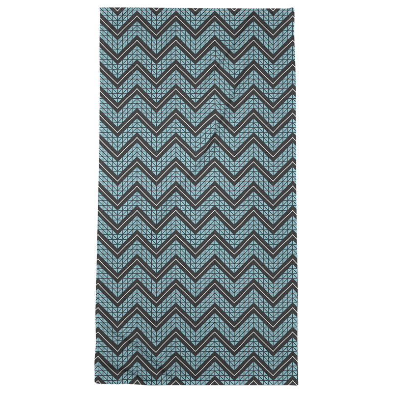 Stephenie Bath Towel, Dark Black/Sky Blue