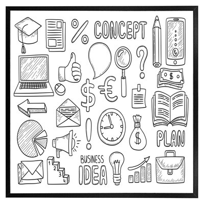 Business Doodles - Single Picture Frame Print