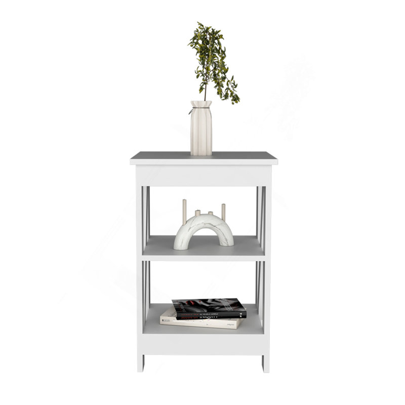 Table d'appoint Rossville, salon, blanc, Blanc