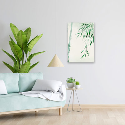 Emerald Bamboo I Floral & Botanical Nature Watercolor Illustration Art Minimalist
