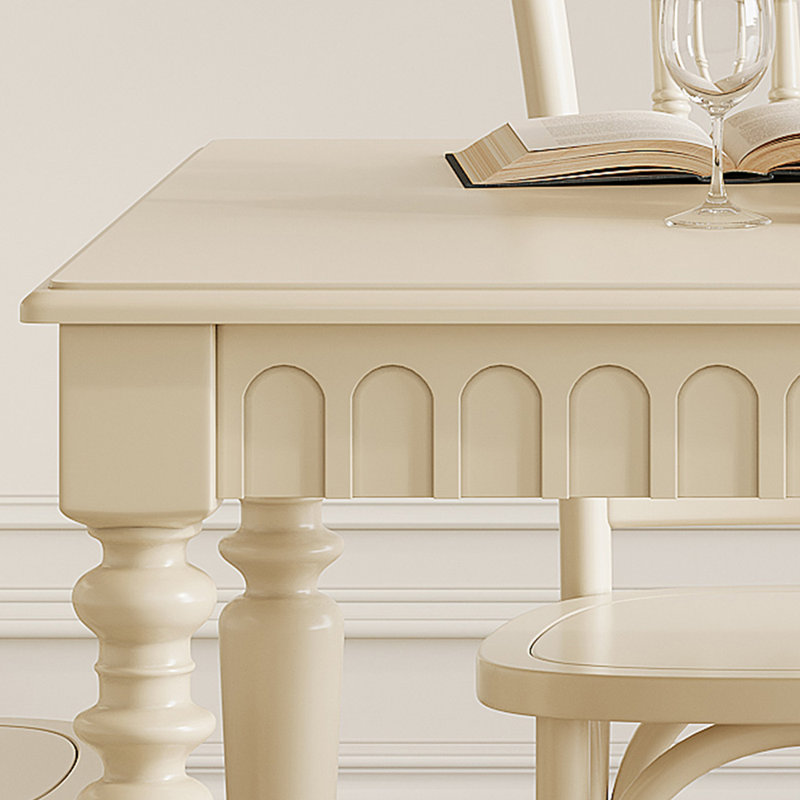 Table de salle à manger en bois de cerisier massif de style français, H 30 po x L 62,99 po x l 33,46 po