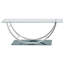 Table basse rectangulaire en U avec plateau en verre