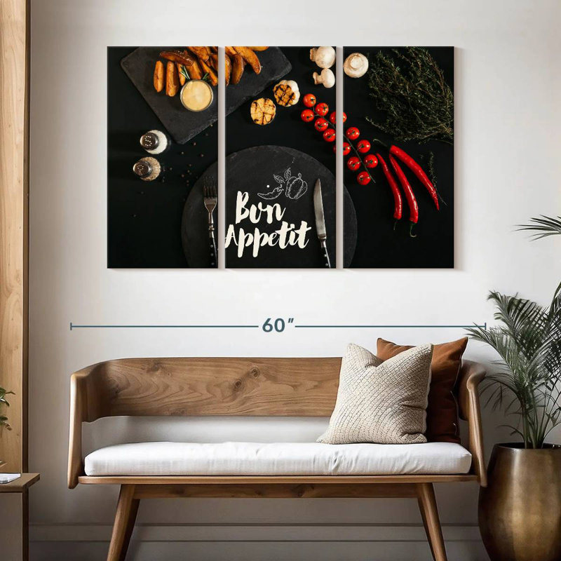 Tergel Black Bon Appetit, 32" H x 50" W