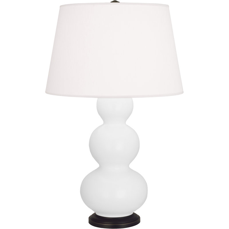 Lampe de table en verre et métal, Marguerite mat / noir