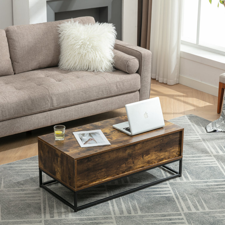 Rosenblum 38.6'' W Lift-Top Coffee Table with Hidden Storage & Metal Frame