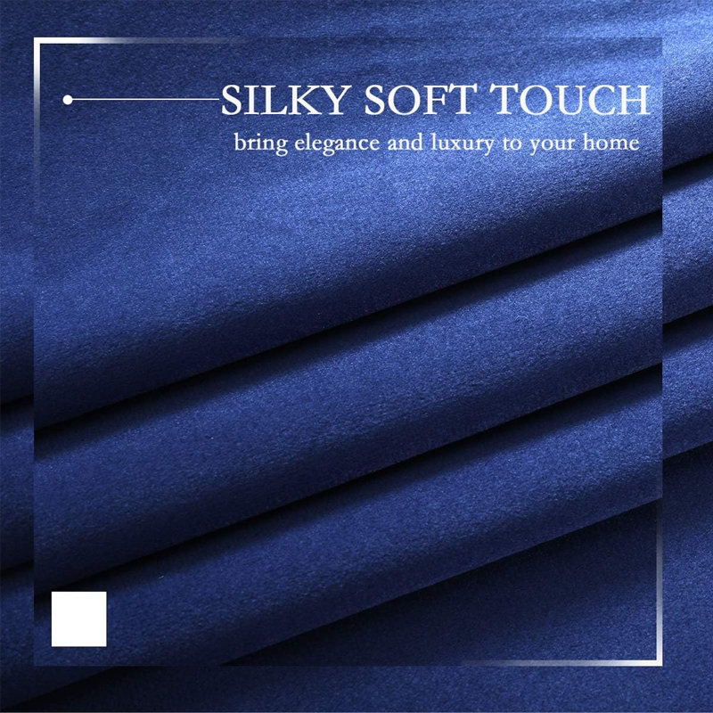 Velvet Blackout Curtain Pair, 52" W x 63" L, Azure