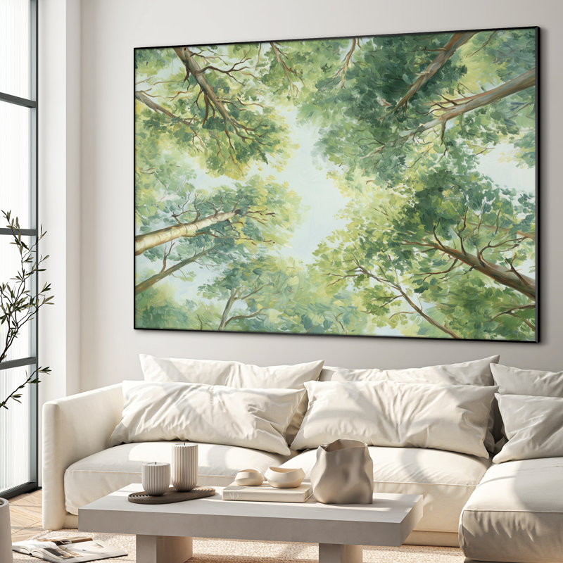 Très grande impression d'art mural vert forêt - œuvre de paysage naturel pour le salon ou la chambre à coucher