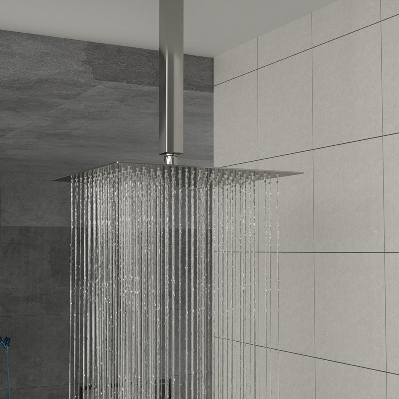 Rain Fixed Shower Head  (16 Inch Square), Brushed Nickel