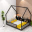 Lits avec rangement, lit double en bois de pin pour maison moderne