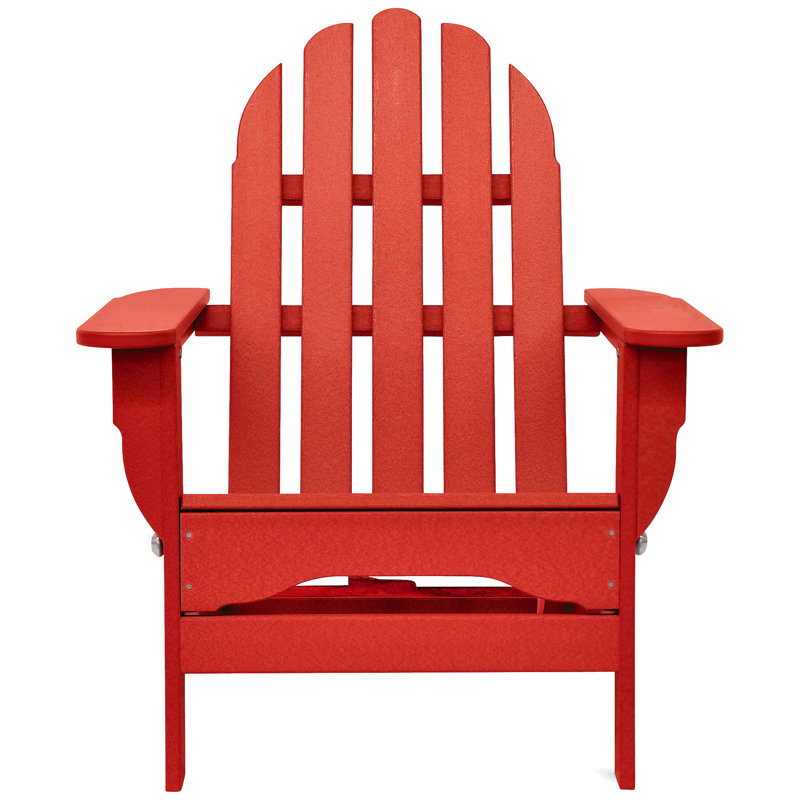 Leighton Foldable Outdoor Adirondack Chair, Bright Red