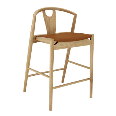 Tabouret de comptoir en cuir Ambra