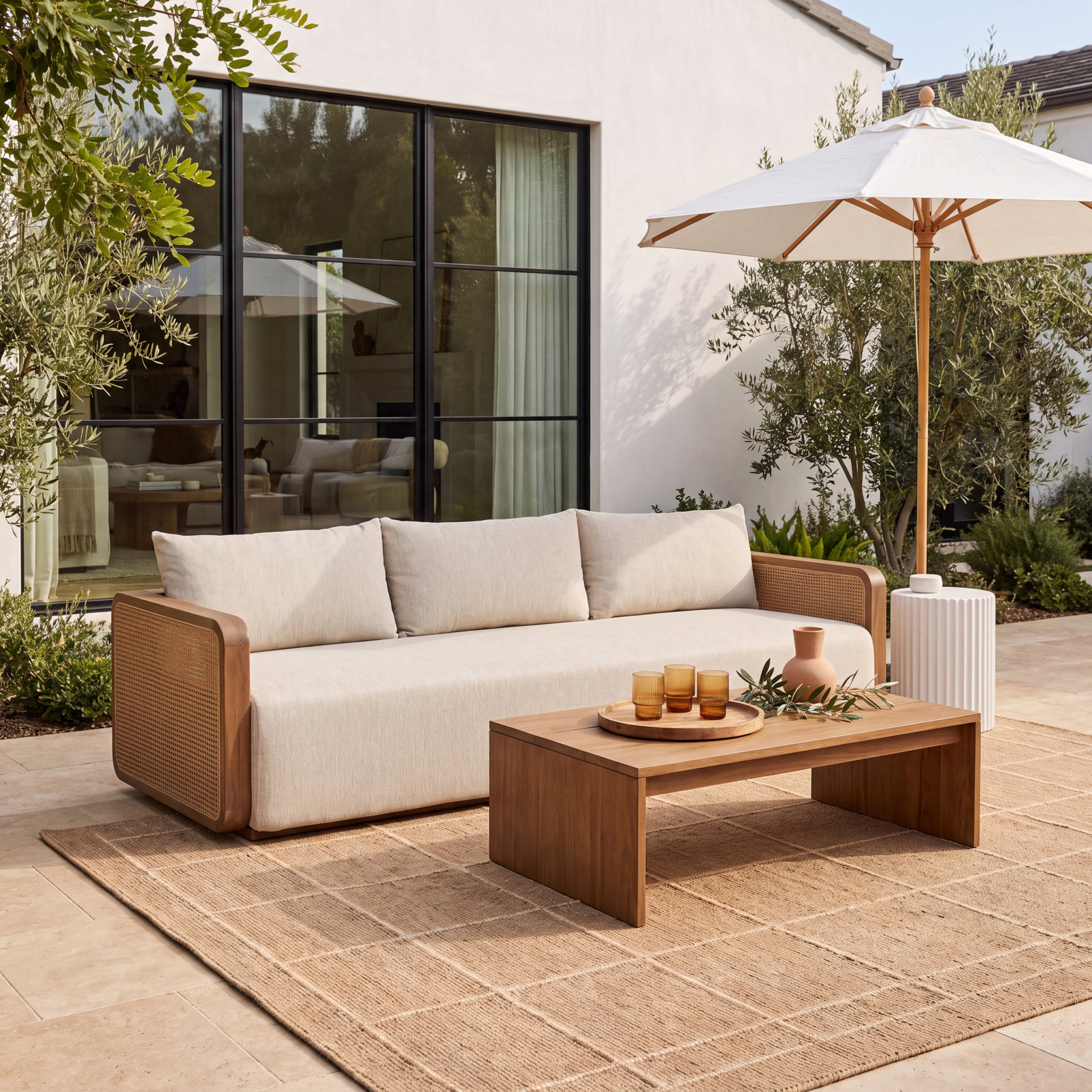 Parsons 96" Teak Patio Sofa