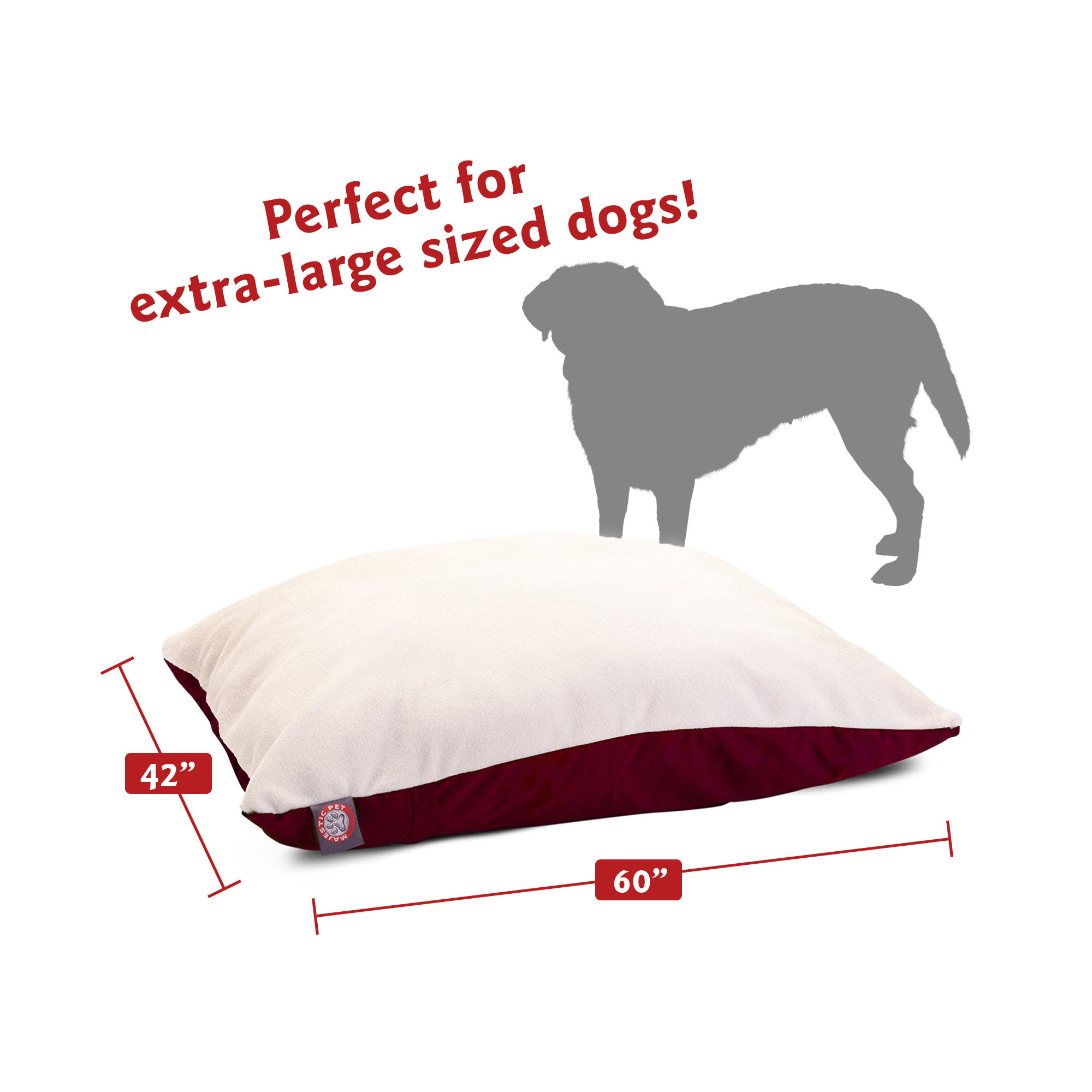 Rory Classic Pet Bed, Burgundy, Extra Large 