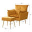 Fauteuil en velours capitonné avec repose-pieds Vaishal-1458133888