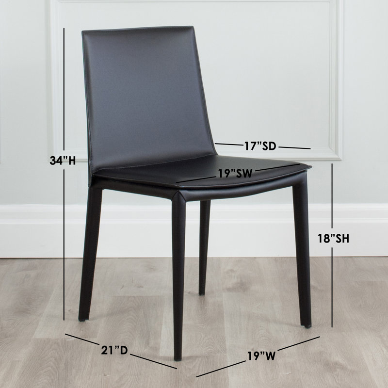 Kanaya Leather Dining Chair, Black