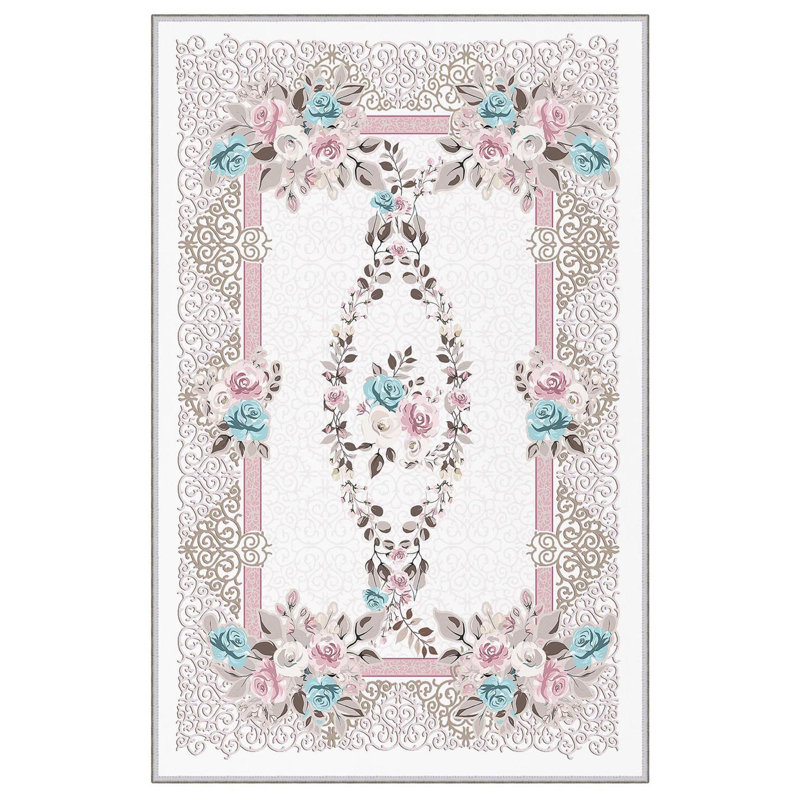 Tapis tissé de qualité supérieure (1,6 x 2,6 pieds), 100% polyester, d'une hauteur de poils de 0,3 po | Pois antibactérien antidérapant en PVC | Lavable à la machine, impression numérique 3D | Idéal pour le salon, la chambre à coucher et le vesti