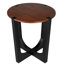 Table d'appoint en bois massif ACACIA, brun et noir
