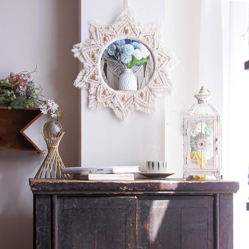 Lace Circular Hanging Mirror