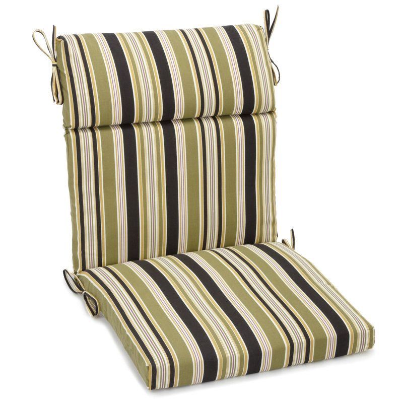 Outdoor Seat/Back Chair Cushion, Freeport Stripe, 18 x 38