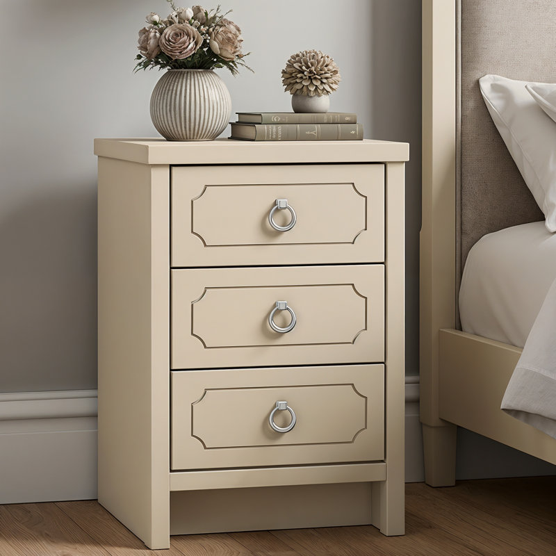 Verve 3 Drawer Bedside Table, Natural