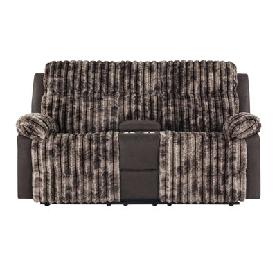 Bruni Brown Console Reclining Loveseat