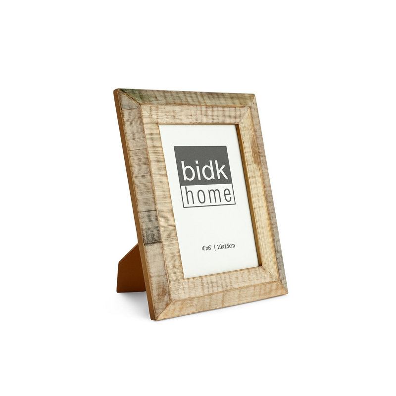 Laziah Light Gray Horn Picture Frame, 4" W x 6" H