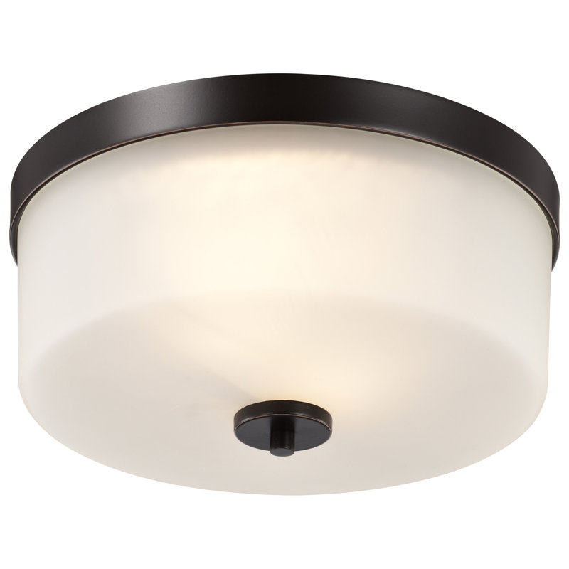 Ashaan Glass Flush Mount, Mahogany Bronze