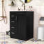 Meuble-lavabo moderne avec lavabo en céramique, 3 tiroirs à fermeture en douceur et armoire de rangement-587296881