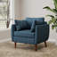 Chaises d'appoint de confort moderne, tissu bleu marine, sièges sophistiqués