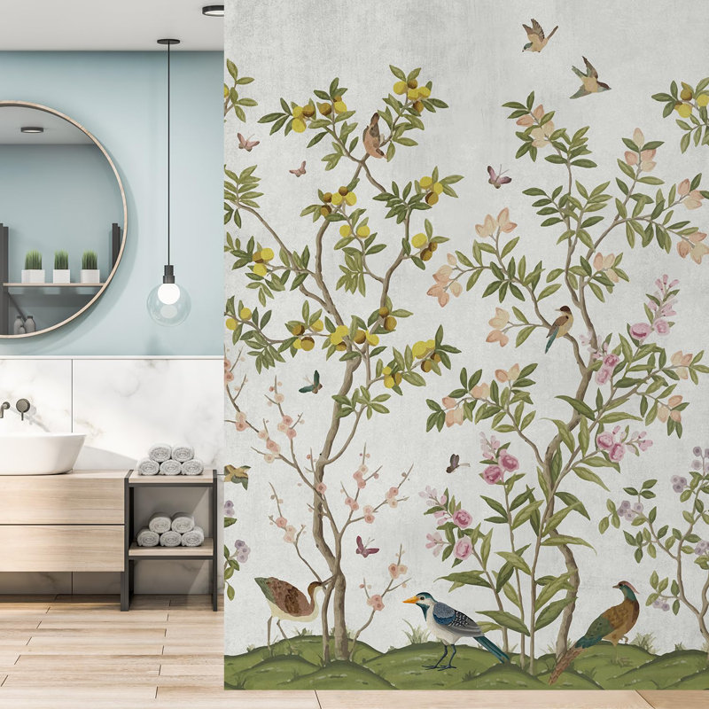 Bordure florale pelez et collez, L 108 po x l 48 po